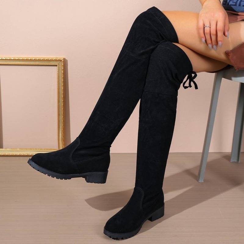 Sock Boot Women - Женские сапоги выше колена из замши