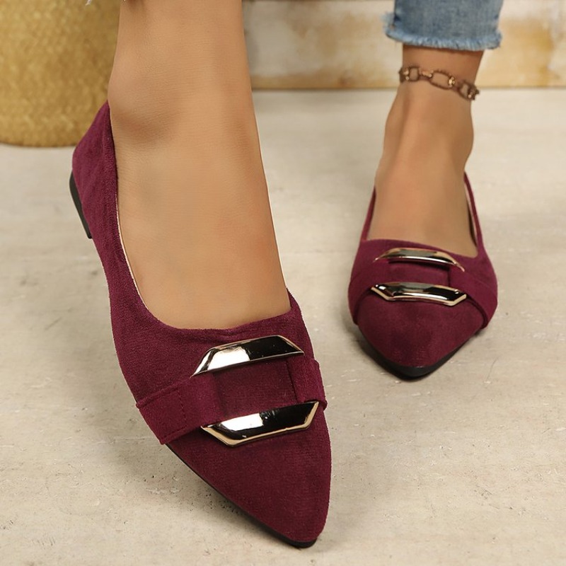 Women'S Shoes Clogs - Женские замшевые туфли-балетки с острым носком,