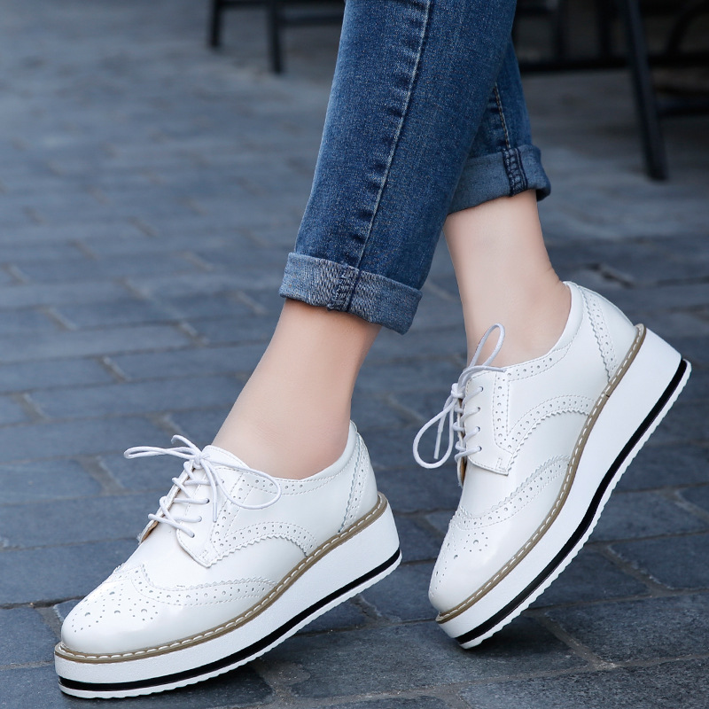 Туфли женские кожаные на толст – обзор и цена Oxford Lace Up Women